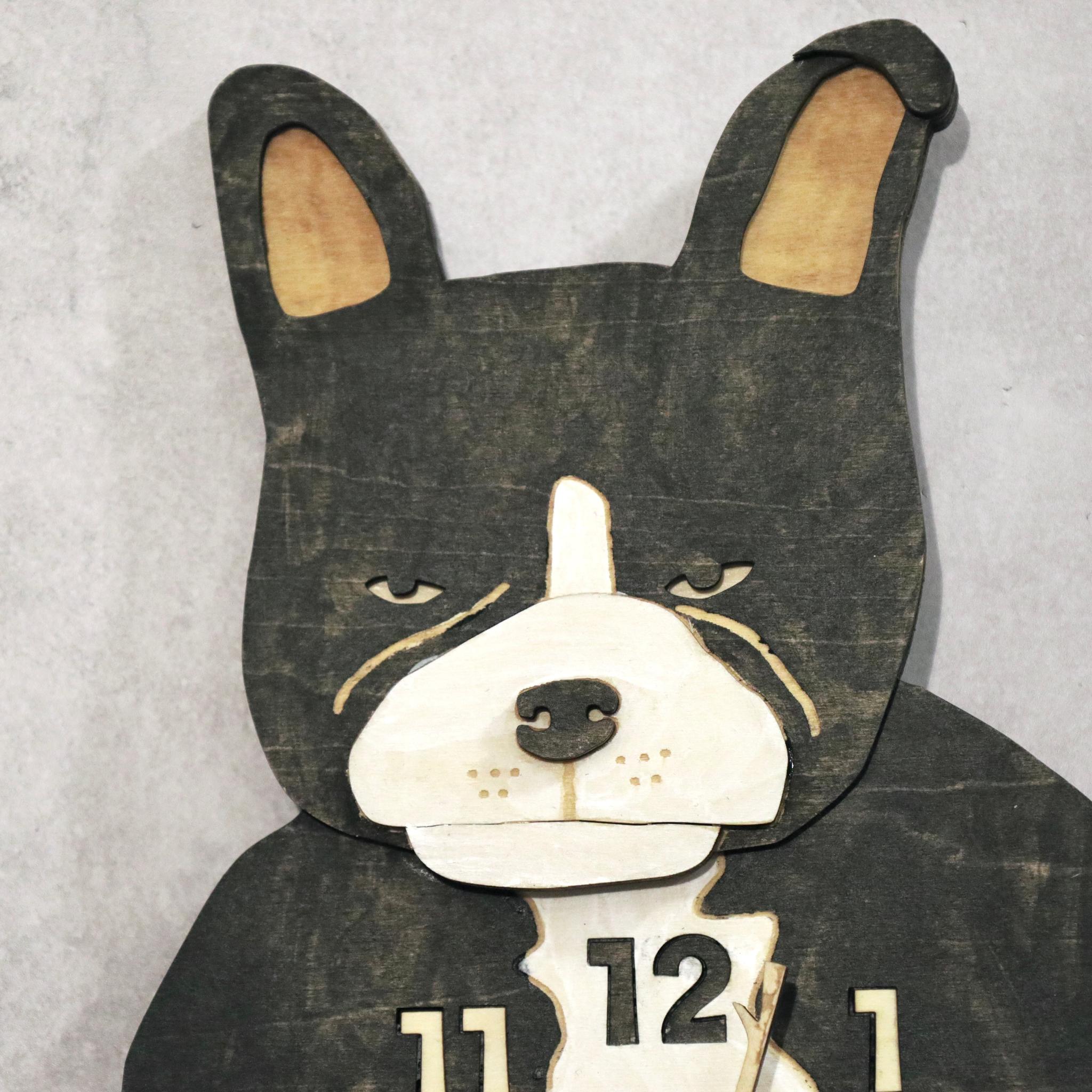 何もしないフレンチブルドッグの時計｜ただそこにいる4匹たち 時計 木製 掛け時計 | 13枚目