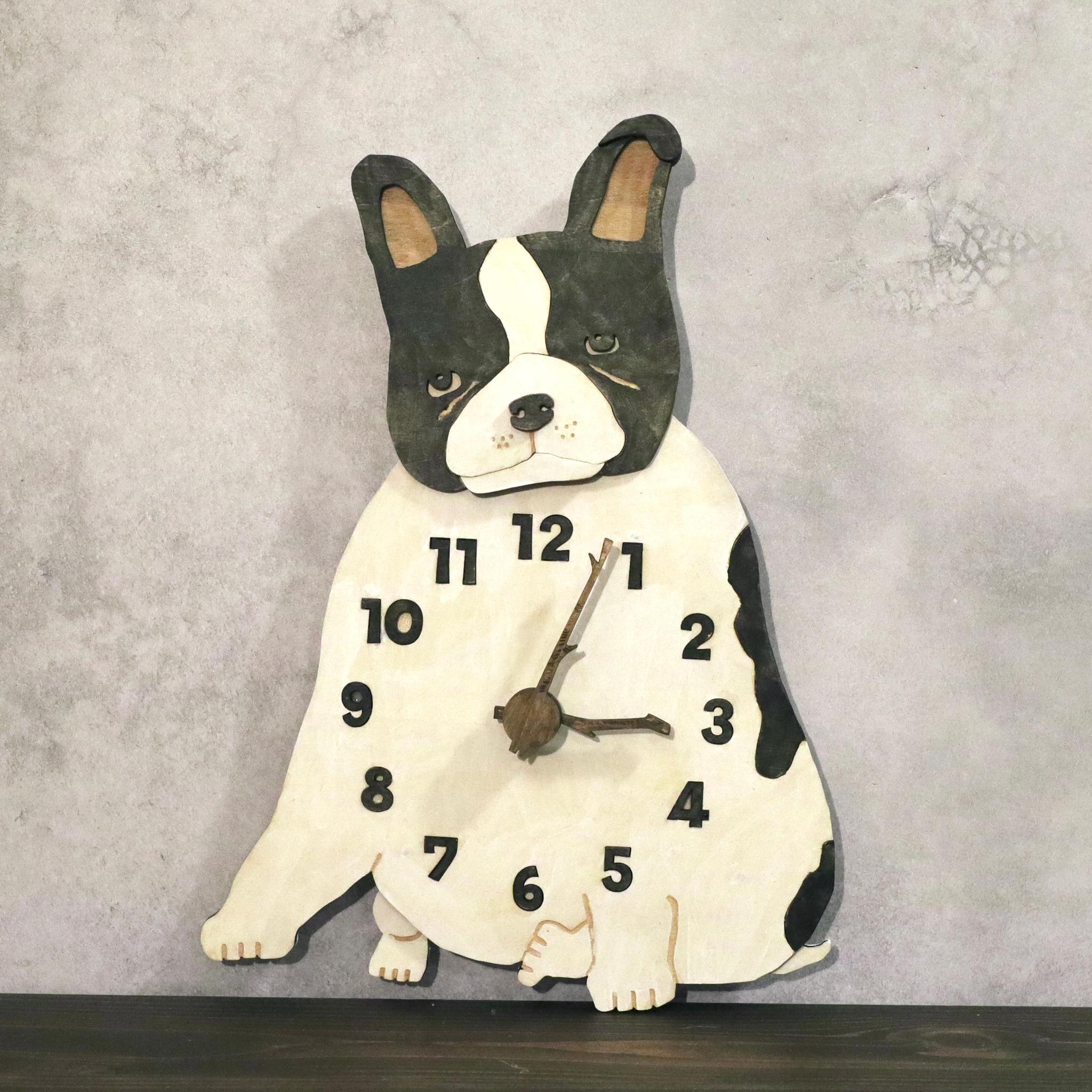 何もしないフレンチブルドッグの時計｜ただそこにいる4匹たち 時計 木製 掛け時計 | 15枚目