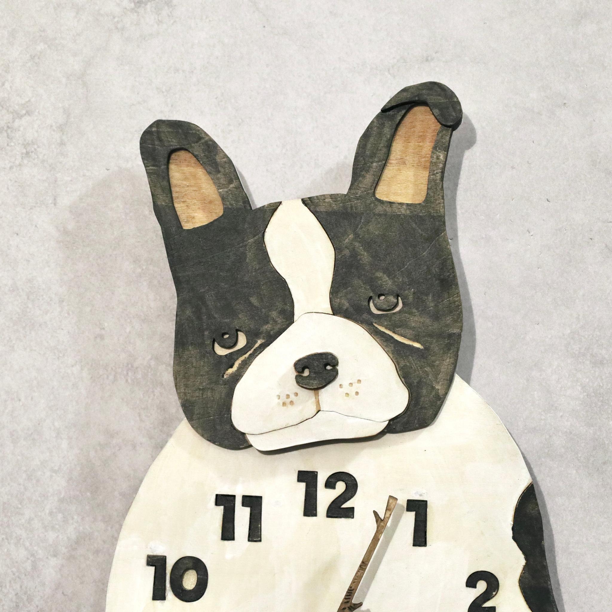 何もしないフレンチブルドッグの時計｜ただそこにいる4匹たち 時計 木製 掛け時計 | 17枚目