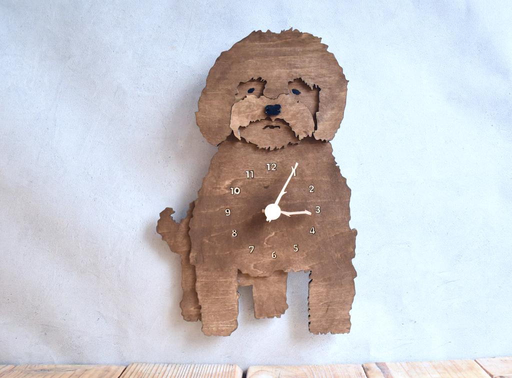 やさしいがいっぱいオーストラリアン・ラブラドゥードル レギュラーサイズ 時計 木製 掛け時計1枚目の画像